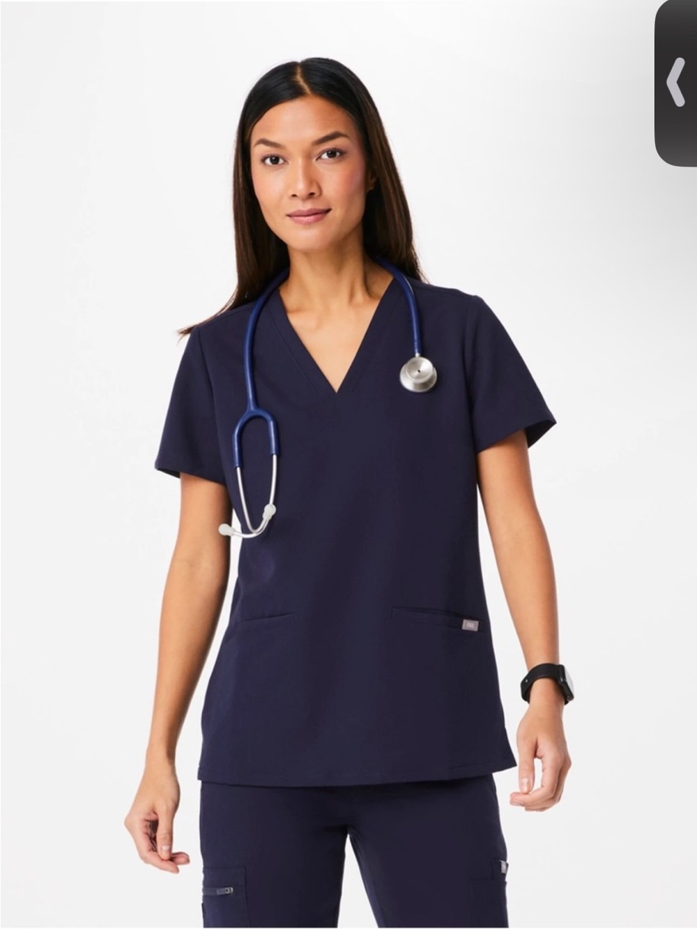 Women's Navy Casma Three-Pocket Medical Scrub Top PO# 1801